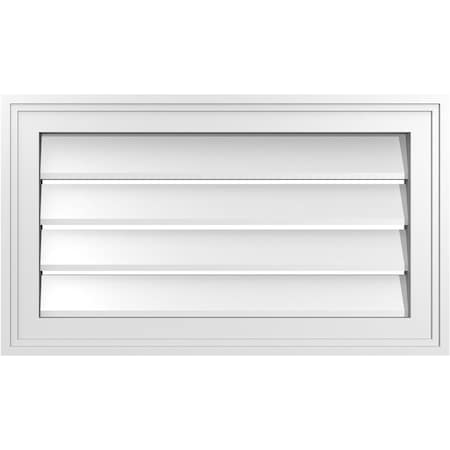 Ekena Millwork Vertical Surface Mount PVC Gable Vent: Functional, w/ 2"W x 1-1/2"P Brickmould Frame, 24"W x 14"H GVPVE24X1402SF